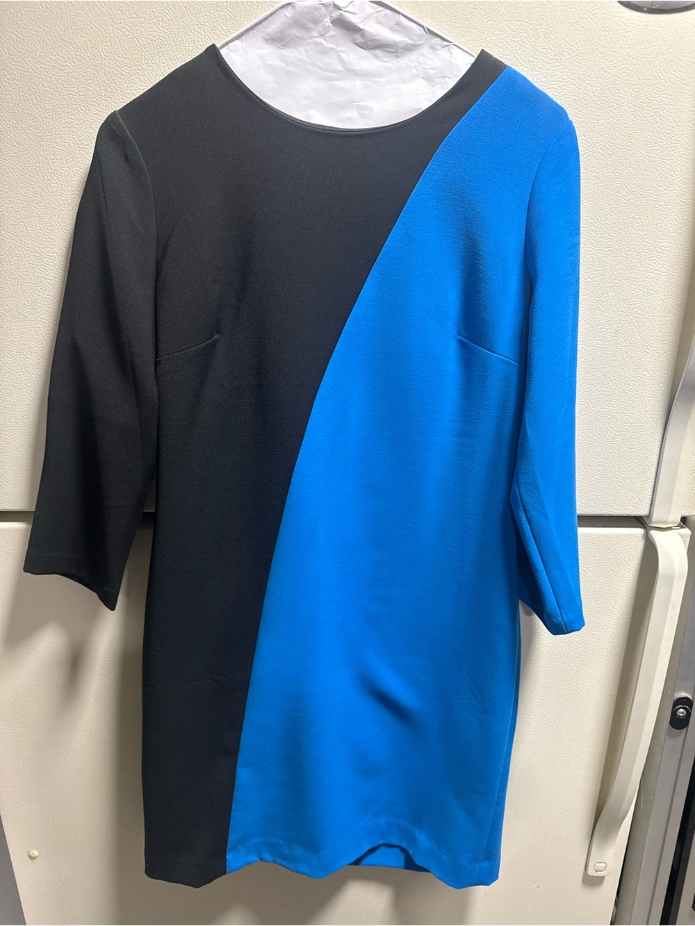Anne Taylor Colorblock Black and Bright Blue Women's dress